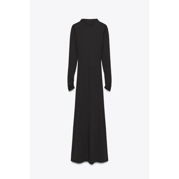 ZARA OPEN BACK CREPE DRESS - Picture 6 of 8